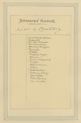 Lista de personajes para Barnaby Rudge, c.1920s
